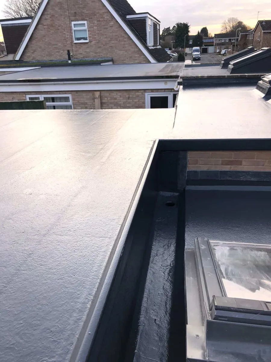 GRP flat roof with a skylight