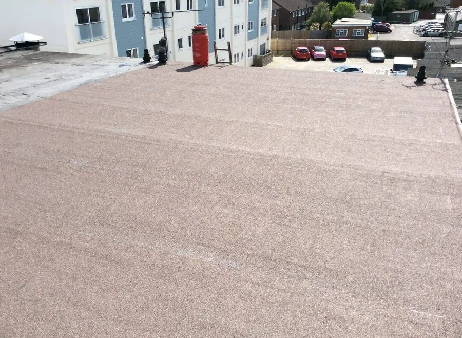 Mineral felt flat roof finished