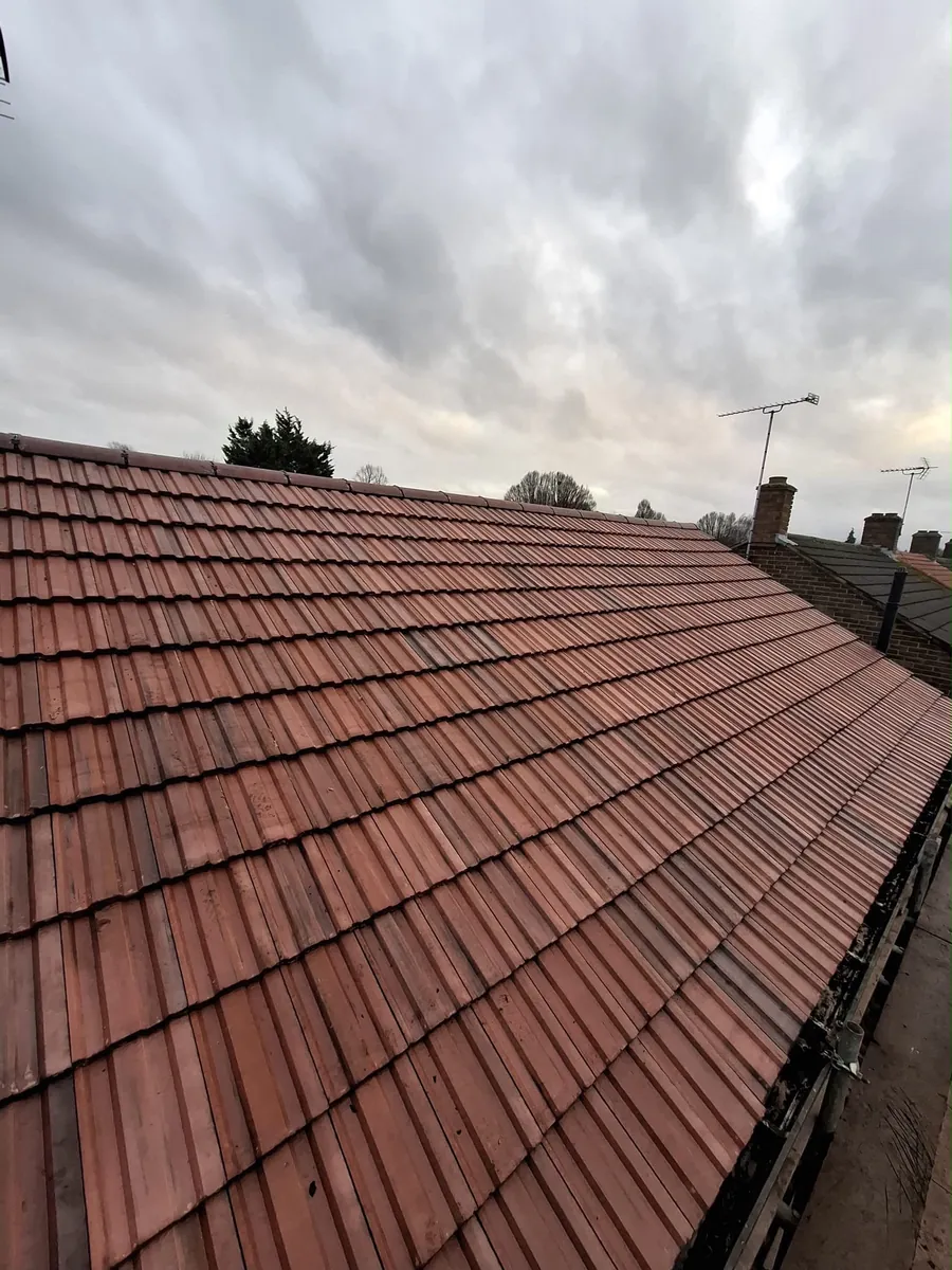 Red tile slope after the work