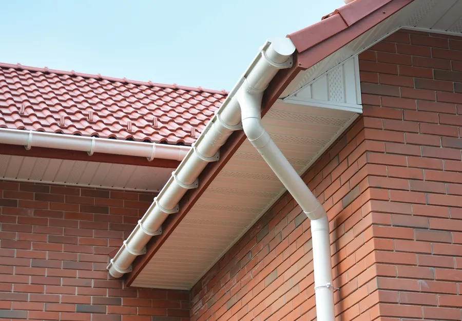 White uPVC fascia, soffit and gutter on a brick house